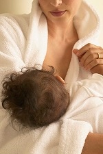 Breastfeeding mom and baby