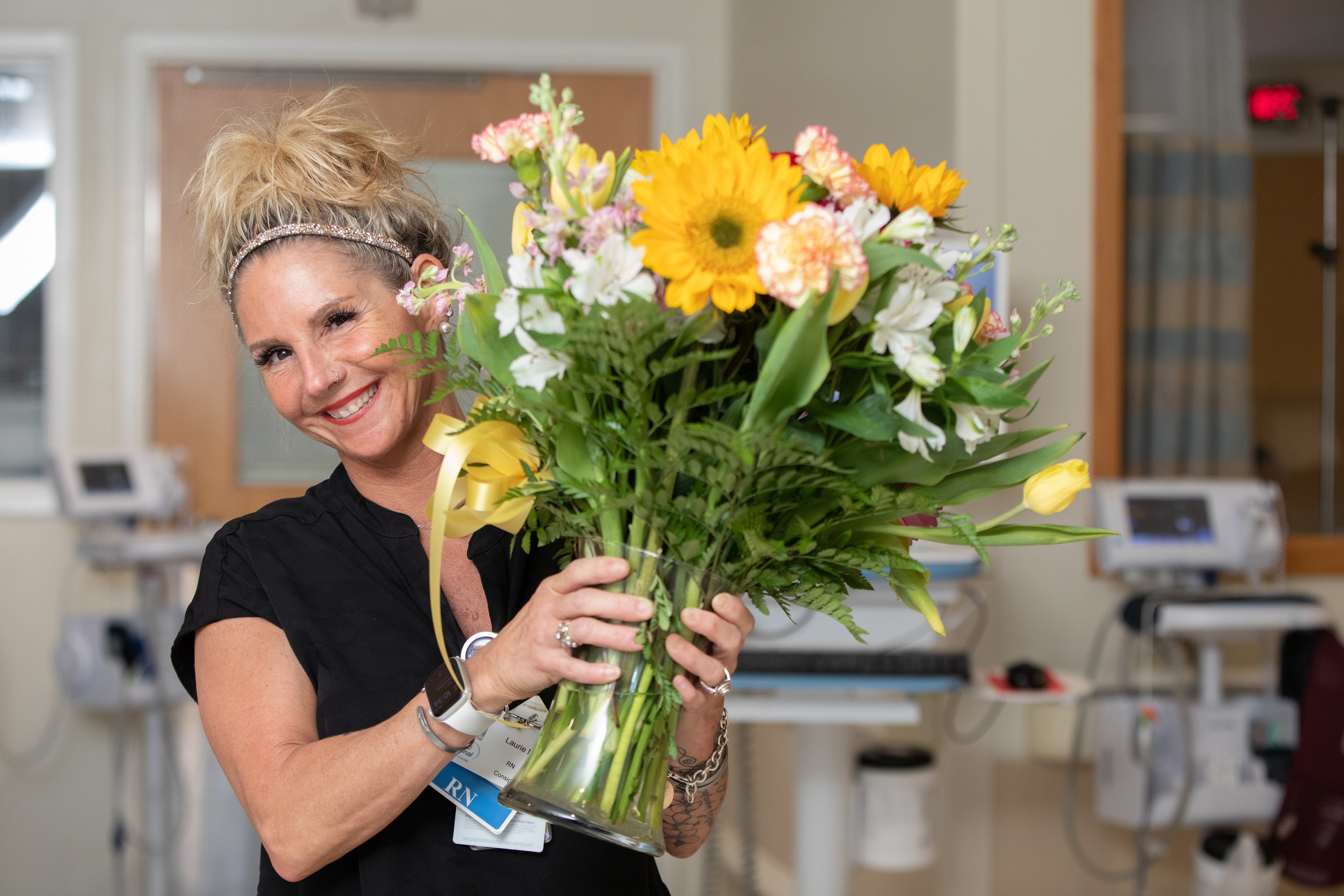 Heather Reilly and flowers